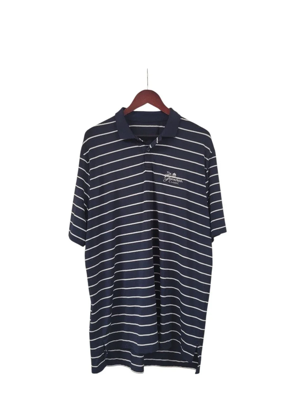 RLX Ralph Lauren Golf Polo Men's XL Navy Blue Stripped Greenbrier PGA